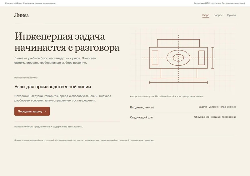Концепт «Линеа»: направления инженерной работы, демонстрационные данные
