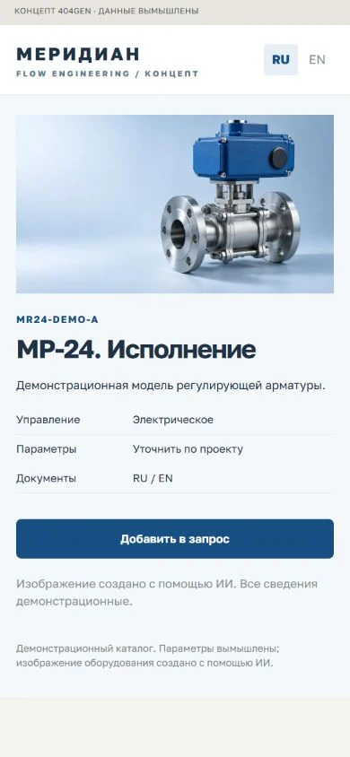 Концепт «Меридиан»: карточка на телефоне, демонстрационные данные