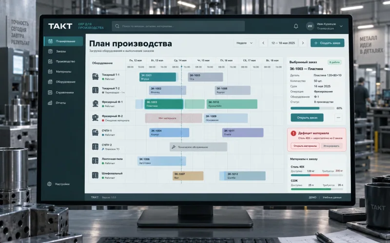 Загрузка оборудования и материалы. AI-визуализация; демонстрационные данные.